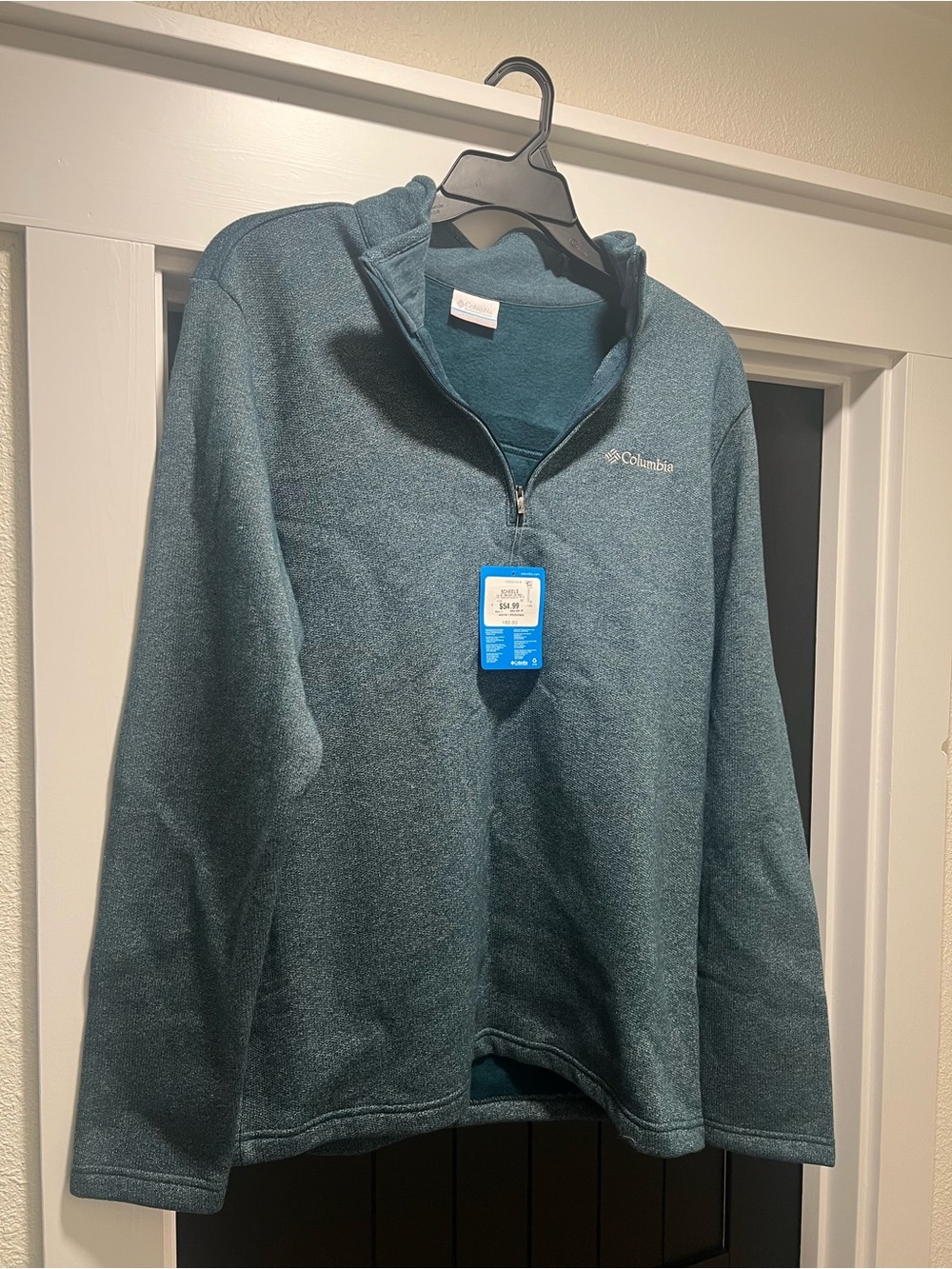 Columbia Teal Heather Crewneck Fleece Pullover